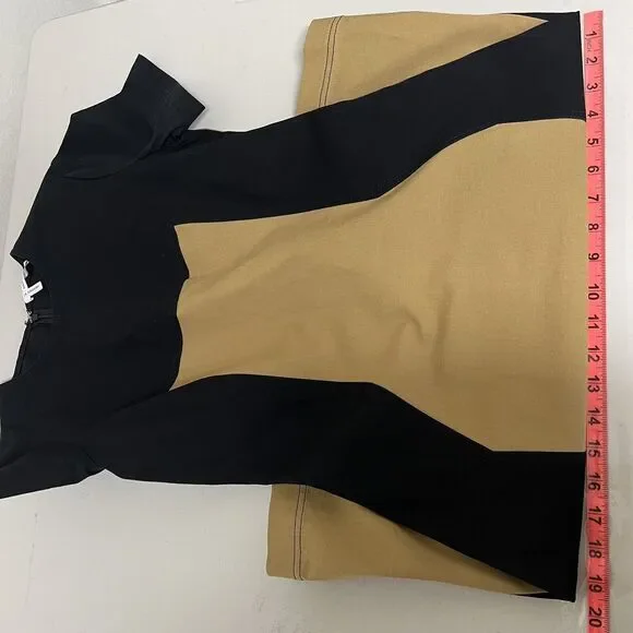 Derek Lam 10 Crosby Dress Womens Size 8 Black Cream Colorblock Cotton Poplin - Picture 12 of 13